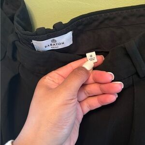 Babaton Black Women's High Waisted Wide Leg Trousers